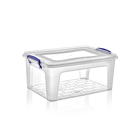 Superio Clear Storage Bin with Lid- Plastic Box for Home, 16 Quarts
