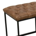 thumbnail image 5 of Leatherette Upholstered Bench with Button Tufted Cushioned Seat and Metal Base, Brown, 5 of 5