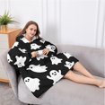 thumbnail image 5 of Oversized Wearable Blanket Hoodie,Black Halloween Ghosts Sherpa Blanket Hoodie with Super Pockets,Super Warm Fuzzy Pullover for Women & Men, 5 of 6