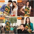 thumbnail image 4 of Black Orange Sunflower Pattern Apron-Garden Aprons for Women with Pockets-Cotton Linen Waterproof Kitchen Cooking Gardening Aprons Adjustable for Kitchen,Cooking,BBQ and Salon 33x27 Inch, 4 of 7