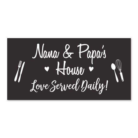 Grandparents Plaque Love Served Daily - Nana & Papa
