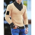 thumbnail image 2 of Men's Slim Fit Ribbed Knit Sweater with Zip Shawl Collar Casual Pullover Top, 2 of 7