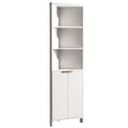 thumbnail image 3 of Ktaxon Corner Bathroom Cabinet with Fluted Double - doors, 5 - Tier Freestanding Storage, White, 3 of 9