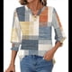 thumbnail image 3 of Blusas de Moda para Mujer 2025, Blusas Informales de Negocios con Mangas 3/4, Camisetas de Verano. Enrejado XXL, 3 of 9