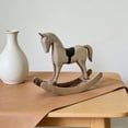 thumbnail image 5 of Handmade Vintage Old Collectible Statue Wooden Rocking Horse Figurines Decorative Ornaments Craft Sculpture for Office & Home Room Desktop Christmas Birthday New Year Gift, 5 of 6