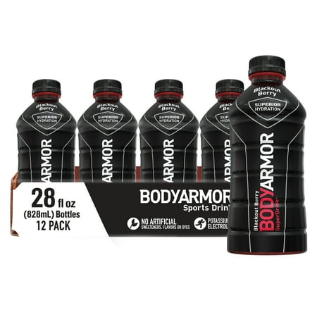 BODYARMOR Sports Drink Blackout Berry, 28 fl oz, 12 Pack