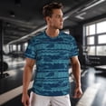 thumbnail image 3 of Wukai Turtles and Waves Print Men's Short-Sleeved Mesh T-Shirt,Quick-Dry Short Sleeve Workout T-Shirt-X-Small, 3 of 8