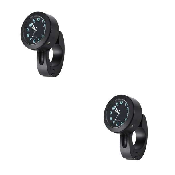 Riwesomey Reloj de montaje en manillar aleación de aluminio de moda impermeable buena fijación manillar resplandor reloj motocicleta tipo 1 Tipo 1 2piezas
