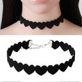 thumbnail image 5 of Gargantilla Farfi de terciopelo negro con forma de corazón para mujer, collar con abalorio de cóctel, regalo, 5 of 5