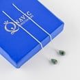thumbnail image 2 of QNAVIC AA Green Emerald Crystal Pear Stone Threader Earrings for Women, Birthstone Handmade Anniversary Jewelry Gift for Mom, Silver Plated Threader Dangle Earrings, Birthday Gift for Her, 2 of 5