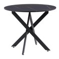 thumbnail image 3 of CorLiving Lennox Trestle Leg Indoor Dining Table with Black Marbled Engineered Wood Tabletop, 3 of 8