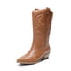 thumbnail image 1 of Botas DREAM PAIRS estilo vaquero media caña con caña de 25 cm color tan talla 8.5, 1 of 7