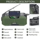 thumbnail image 3 of Radio de emergencia verde, manivela Solar de 5000mah, Radio portátil Am/fm/noaa Sos con linterna y lámpara de lectura, cargador de teléfono móvil, 3 of 5