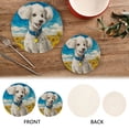 thumbnail image 4 of Wobogo White Poodle Trivets Potholders Set of 2 Cotton Woven Round Hot Plate Mats for Hot Dishes Bowls Teapots, 4 of 7