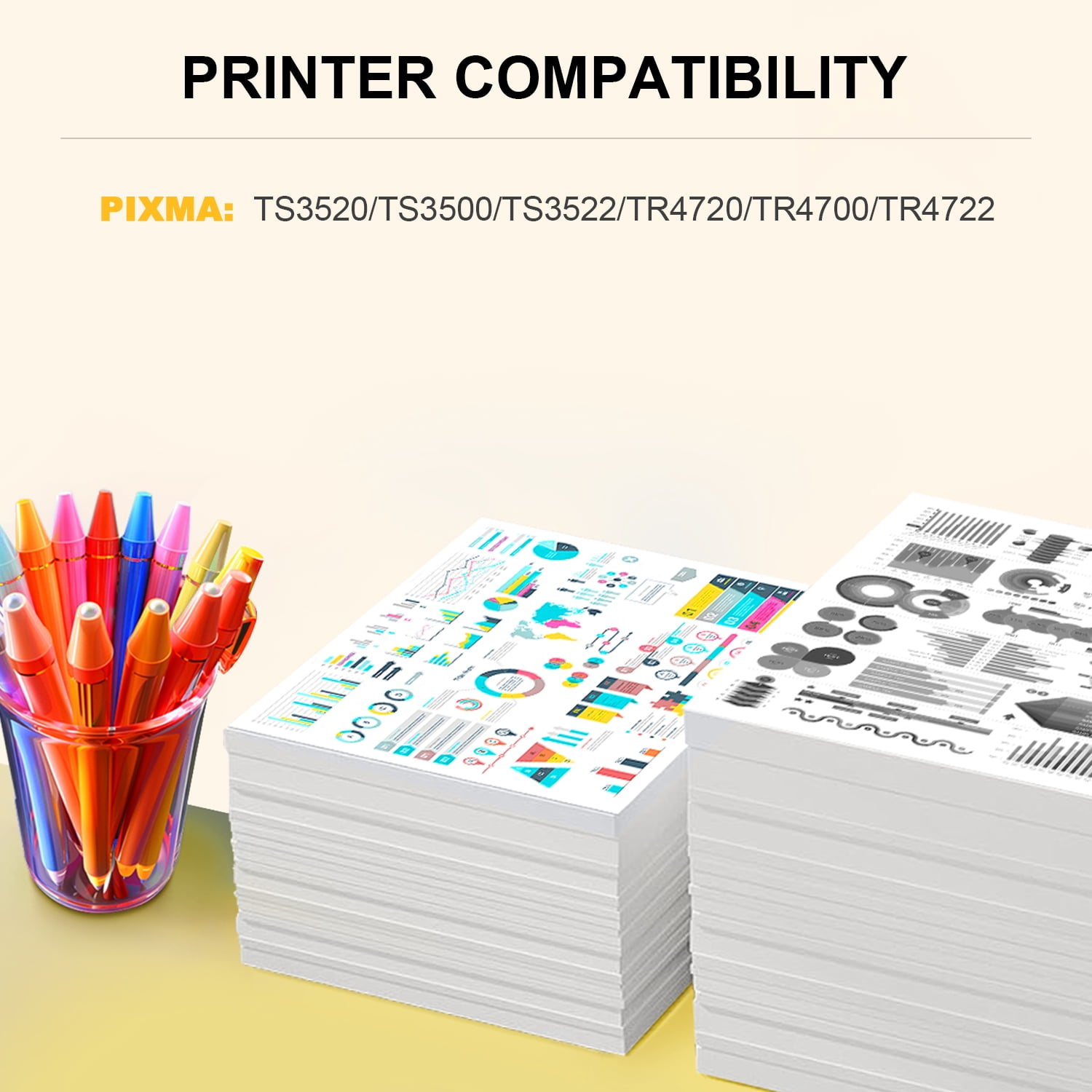 TS3722 ink cartridge for PG275xl/CL276xl ink cartridge Compatible for Canon 275xl 276xl Printer Ink cartridge for Canon PIXMA TS3722 TR4722 TS3522 TR4700 TS3520