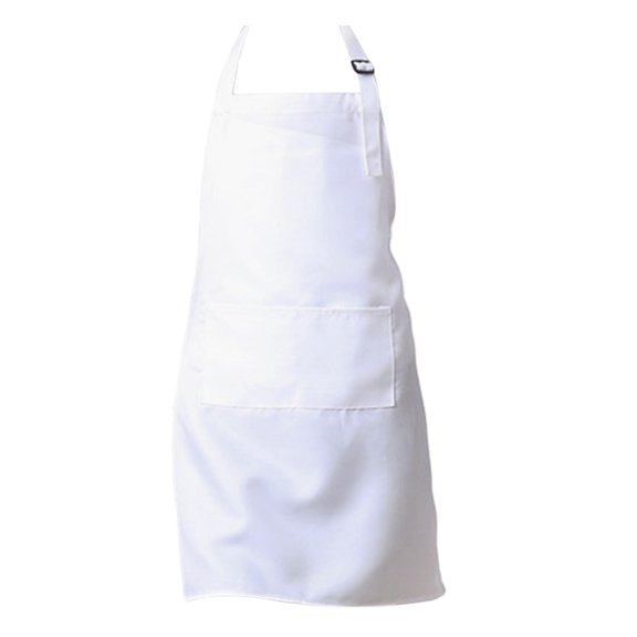 Kids Apron Children's Chef Apron with Pocket, Unisex Kitchen Garden Bib Apron Painting Cooking Baking Apron for Girls Boys L White