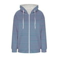 thumbnail image 7 of Women's Striped Jackets Full Zip Long Sleeve Drawstring Hooded Cardigans Casual Lightweight Coats Stylish Outfits (L, Dark Blue), 7 of 7