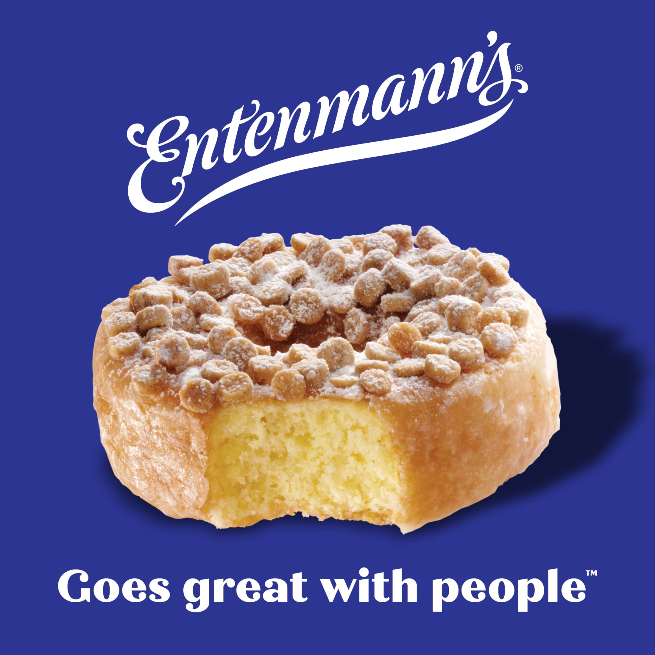 Entenmann's Crumb Topped Donuts, 8 count, Glazed Donuts, 15.5 oz Box