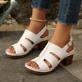 thumbnail image 6 of Abomasnow Platform Wedge Sandals for Women 2026 Summer Ankle Strap Open Toe Sandals Chunky Block Heels Hollow Out Shoes, 6 of 9