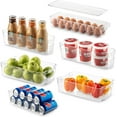 Set Of 6 Clear Plastic Fridge Organizer Bins Stackable Organizers for