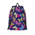 thumbnail image 2 of Lsque Paint Butterflies Pattern Canvas Daypack, Durable Backpack, High-quality Versatile Backpack,Vintage Compact Backpack-Small, 2 of 6