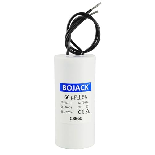 Run Capacitor 60 uF 300V AC 60 MFD CBB60 2 Wire 50/60Hz Cylinder Motor Run Capacitor for Motor Blower air Compressor and air Conditioner Compressor Replacement Part$$Electrical