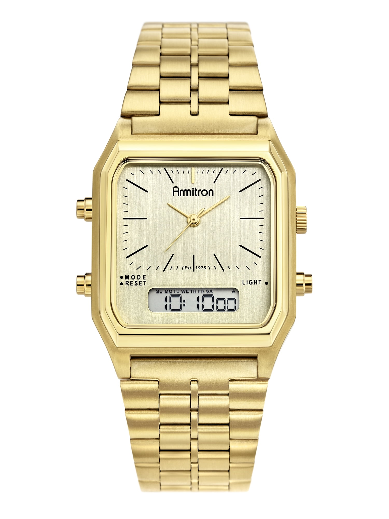 Elgin Adult Male Analog Watch and Bracelet Set Square Dial in Gold FG9754ST Walmart