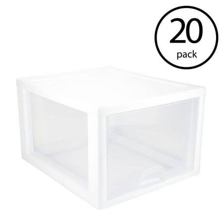 stacking modular sterilite quart drawer container pack single storage