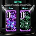 thumbnail image 2 of Casetego for Samsung Galaxy S26 Ultra 5G Case,Glow in The Dark Three Layer Heavy Duty Sturdy Shockproof Protection Rugged Hard PC+Soft TPU Bumper Case for Galaxy S26 Ultra,Dark Purple Butterfly, 2 of 8