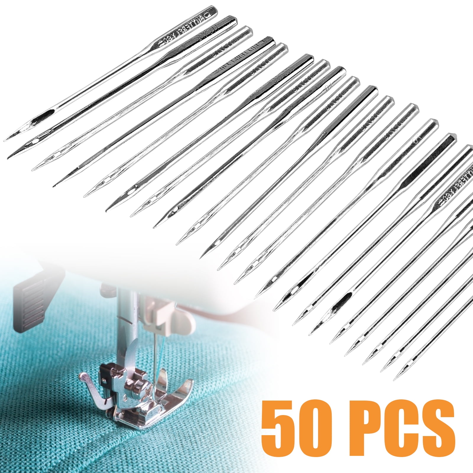50PCS Home Sewing Machine Needle 11//75,12//80,14//90,16//100,18//110 for Singer