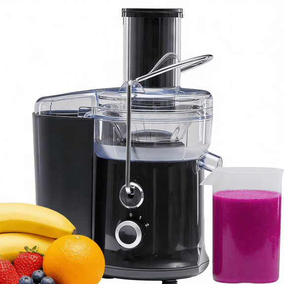 Sybels 480W High-Speed Centrifugal Juicer, 2.6" Wide Chute for Whole Fruits, 15000 RPM Maximum, BPA-Free, Easy to Clean, Black