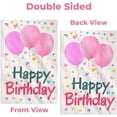 thumbnail image 6 of Happy Birthday Garden Flag 12 x 18 Inch Double Sided Burlap Yard Flag with Clip and Stopper Pink Balloon Theme Personalized Party Decoration Banner Yard Sign, 6 of 8