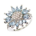 thumbnail image 2 of Anillos para mujer, regalos para mujer, anillo de joyería de moda con diamantes y girasol azul para mujer., 2 of 5