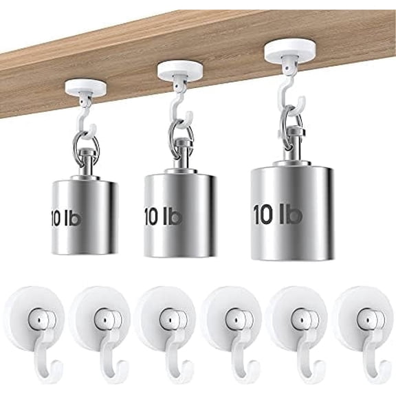 Adhesive Hooks Wall Ceiling: Heavy Duty Damage-Free No-Drill Waterproof Self Stick Cabinet Hook Hanging Small Plant Towel Lights Coat for Door