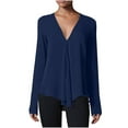 thumbnail image 2 of PNTUTB Womens Oversized Tee Shirts Long Sleeve T Shirt Fashion Workout Casual Loose Neck Layer Blouse, 2 of 6