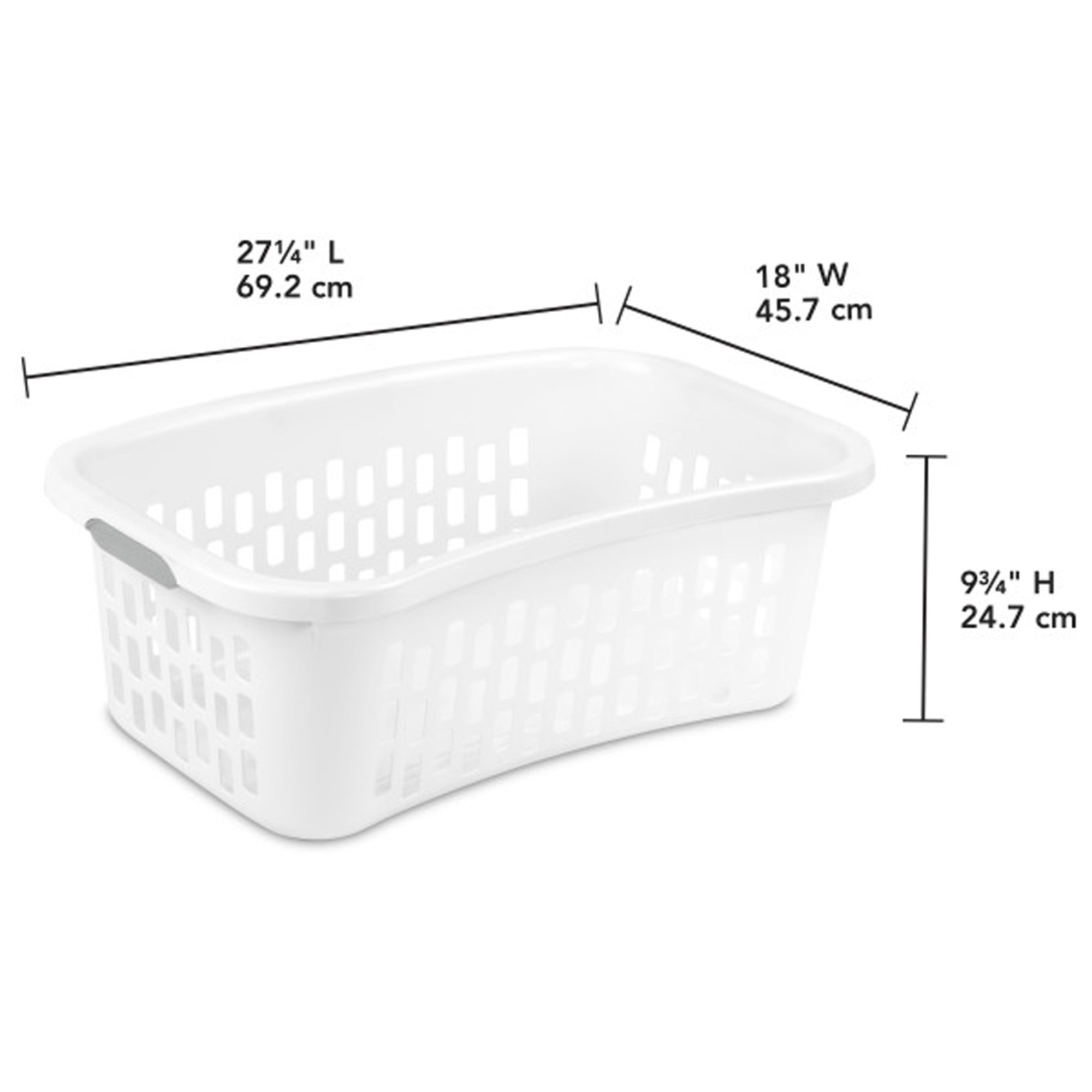 Sterilite HipHold Laundry Basket, 1.5 Bushel Plastic Clothes Hamper, White, 6 Pack