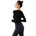 thumbnail image 4 of Women's Slim Sports Running Fitness Clothes With Chest Pad Elastic Tights Casual Shirt Long-sleeved Quick-drying Fitness Yoga Clothes, 4 of 8