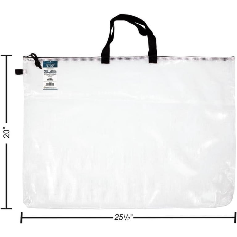 Pro Art Clear Mesh Vinyl Zipper Bag With Handle 19x25 in - Walmart.com