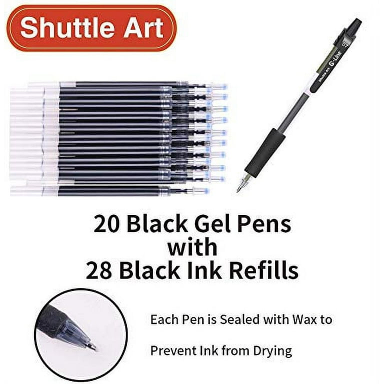 20 Pack Rolling Ball Pens, Quick-Drying Ink 0.5 mm Extra Fine