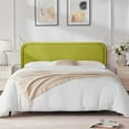 thumbnail image 3 of Velvet Fabric Headboard for King Size Bed, Upholstered King Headboard Only, Dorm Headboards from 41” to 49” Height, Sturdy and Durable Solid Wood Bed Head Board, Green, 3 of 16
