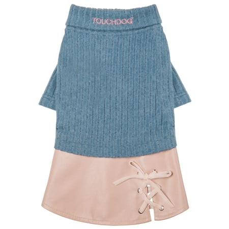 UPC: 0810051330267 | Touchdog Leather & Polyester Modress Dog & Cat Dresses  Blue  L