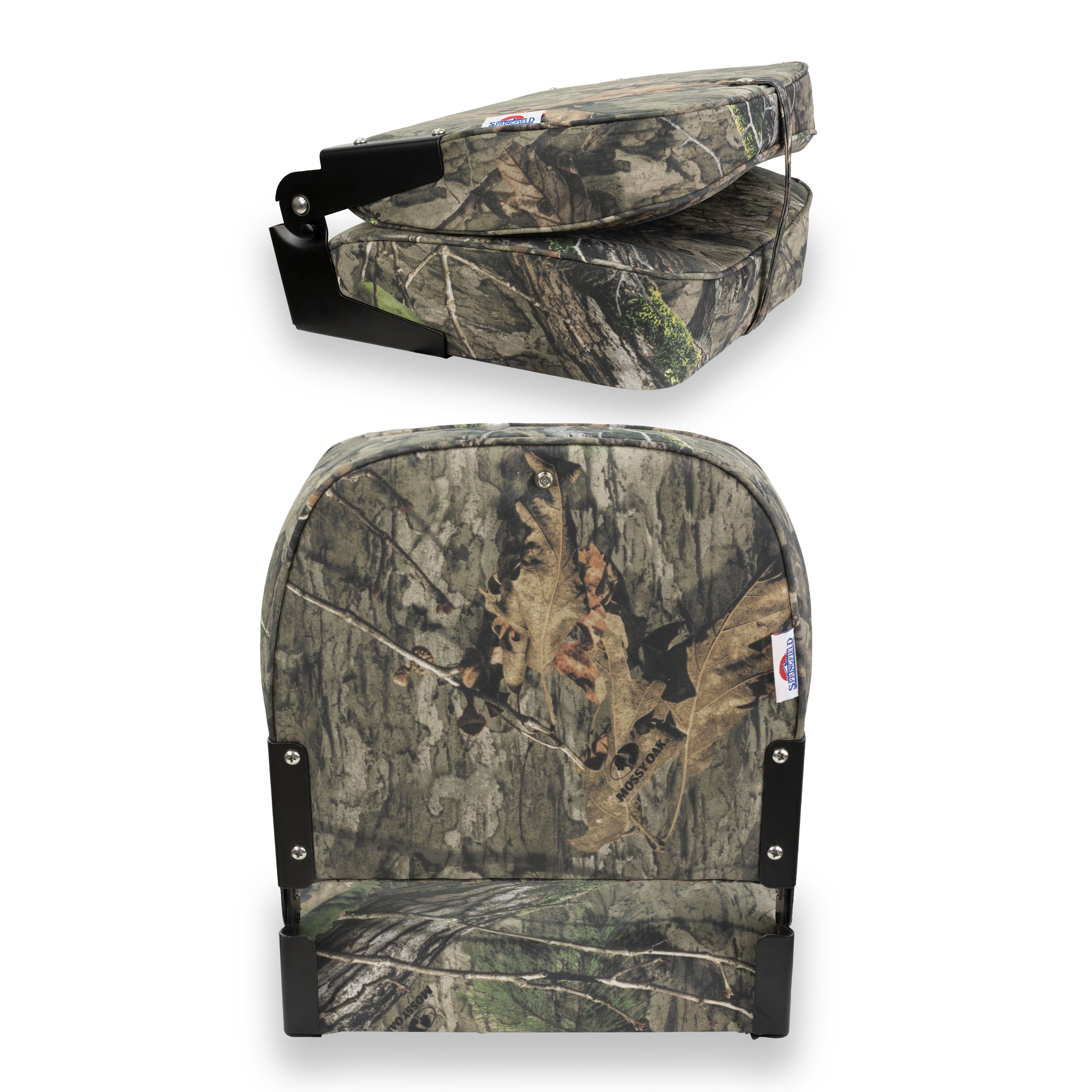 (2 pack) Springfield Marine Economy Folding Seat for Fishing Boat - Mossy Oak Duck Blind - 16"