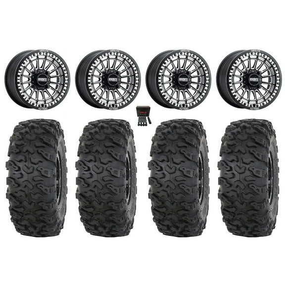MetalFX Delta Bdlk CC 15" Wheels Bk 32" Roctane T4 Tires SportsmanRZRRanger