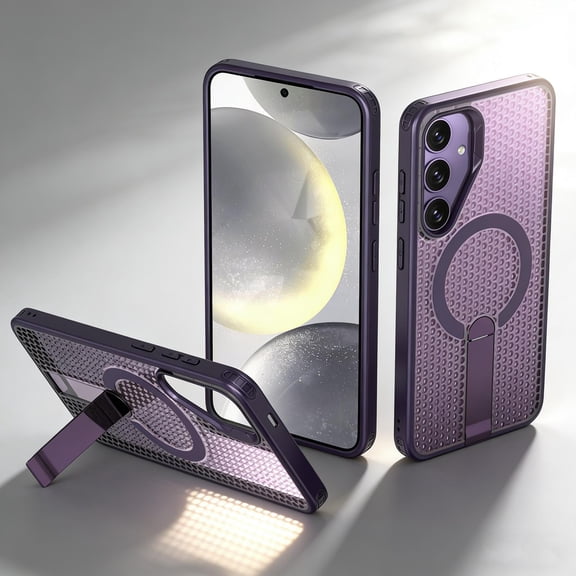 for Samsung Galaxy S26 Plus Magnetic Case with [Invisible Built-in Stand] [Heat Dissipation], [Wireless Charging Support] Anti-Scratch Slim Shockproof Cover for Samsung Galaxy S26 Plus, Purple
