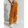 thumbnail image 3 of HOTAPEI Baggy Cargo Pants for Women Casual Wide Leg Pants Loose High Waisted Pants Straight Leg Pants Trousers with 4 Pockets, 3 of 5