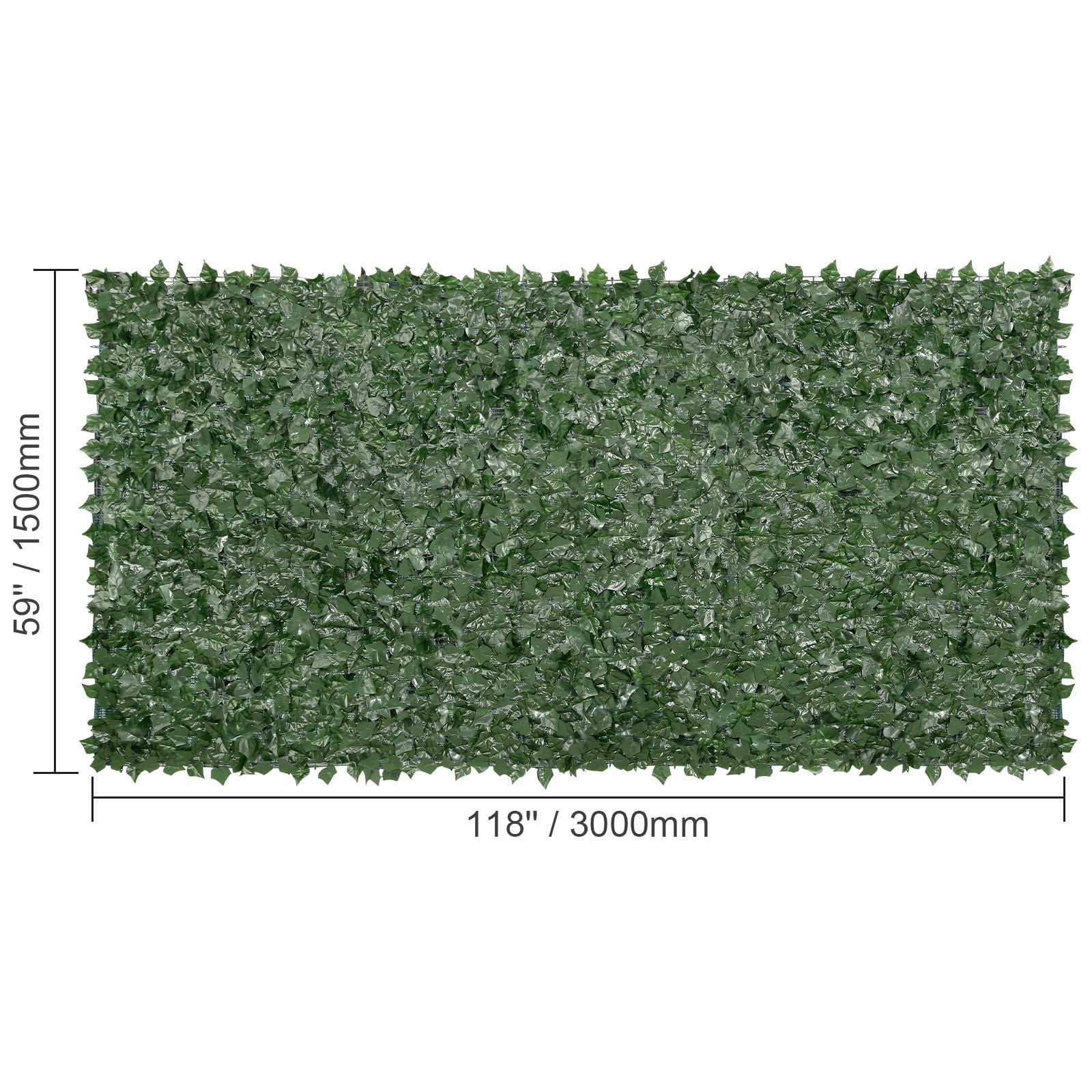 Artificial Ivy Privacy Fence, 59" x 118", Fade-Resistant Silk Leaves, UV-Resistant PE Mesh Backing, 100% Blockage, for Garden, Patio, Balcony & Indoor Walls
