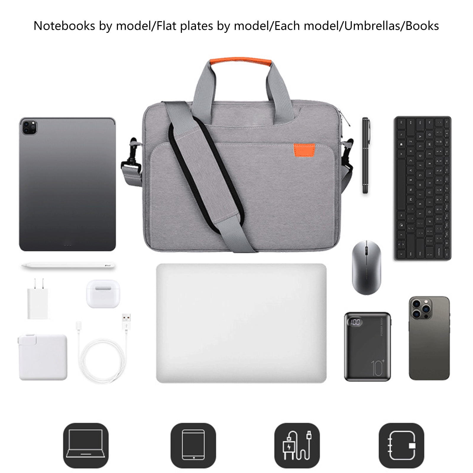 Water Resistant Polyester Computer Bag Protective Carrying Case with Shoulder Straps for 13.3 17.3inch Laptops