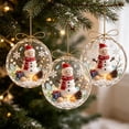 thumbnail image 4 of Glowing Christmas Story Ornament, Light-Up Mini Holiday Scene in Clear Acrylic Ball, Snowman Design for Christmas Tree Hanging Holiday Decor, 3.15 Inch, 4 of 6