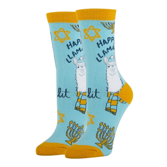OoohYeah Women's Funny Crew Socks, Crazy Colorful Novelty Dress Socks, LLamaka
