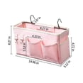 thumbnail image 2 of Bedside Caddy, 2 Pack Bedside Organizer Caddy Hanging Storage for Dorm Rooms Bed Rails Bunk Hospital Beds Crib (Pink), 2 of 5